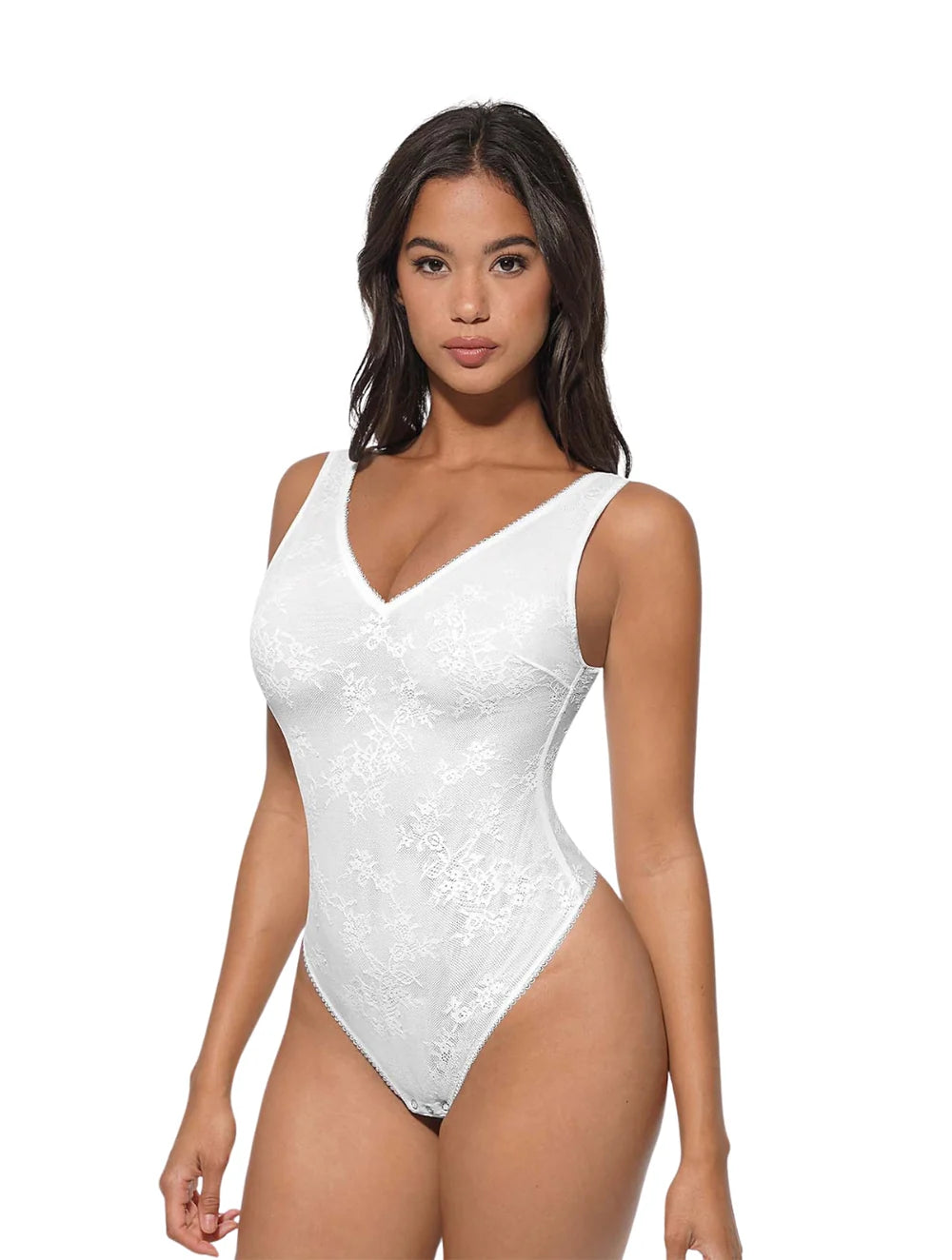 V-Ausschnitt Spitzen-String-Body