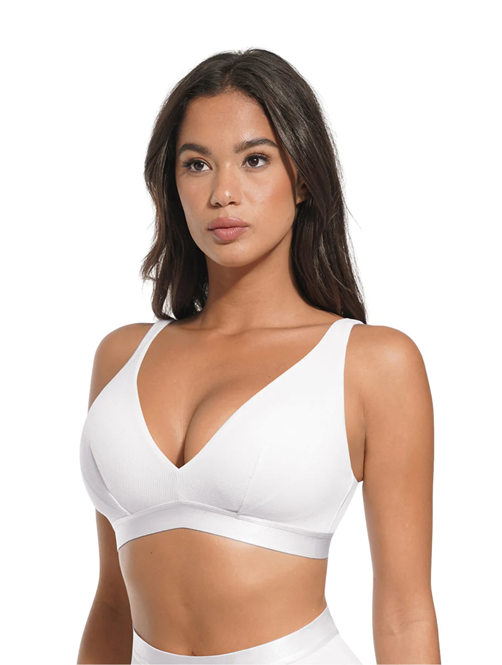 Tief ausgeschnittenes V-Ausschnitt Ripp-Bralette