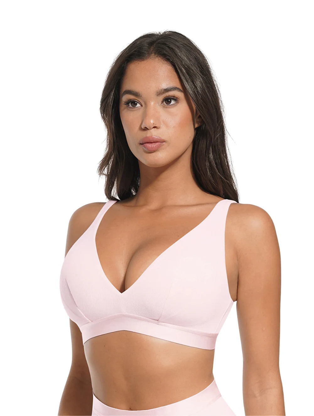 Tief ausgeschnittenes V-Ausschnitt Ripp-Bralette