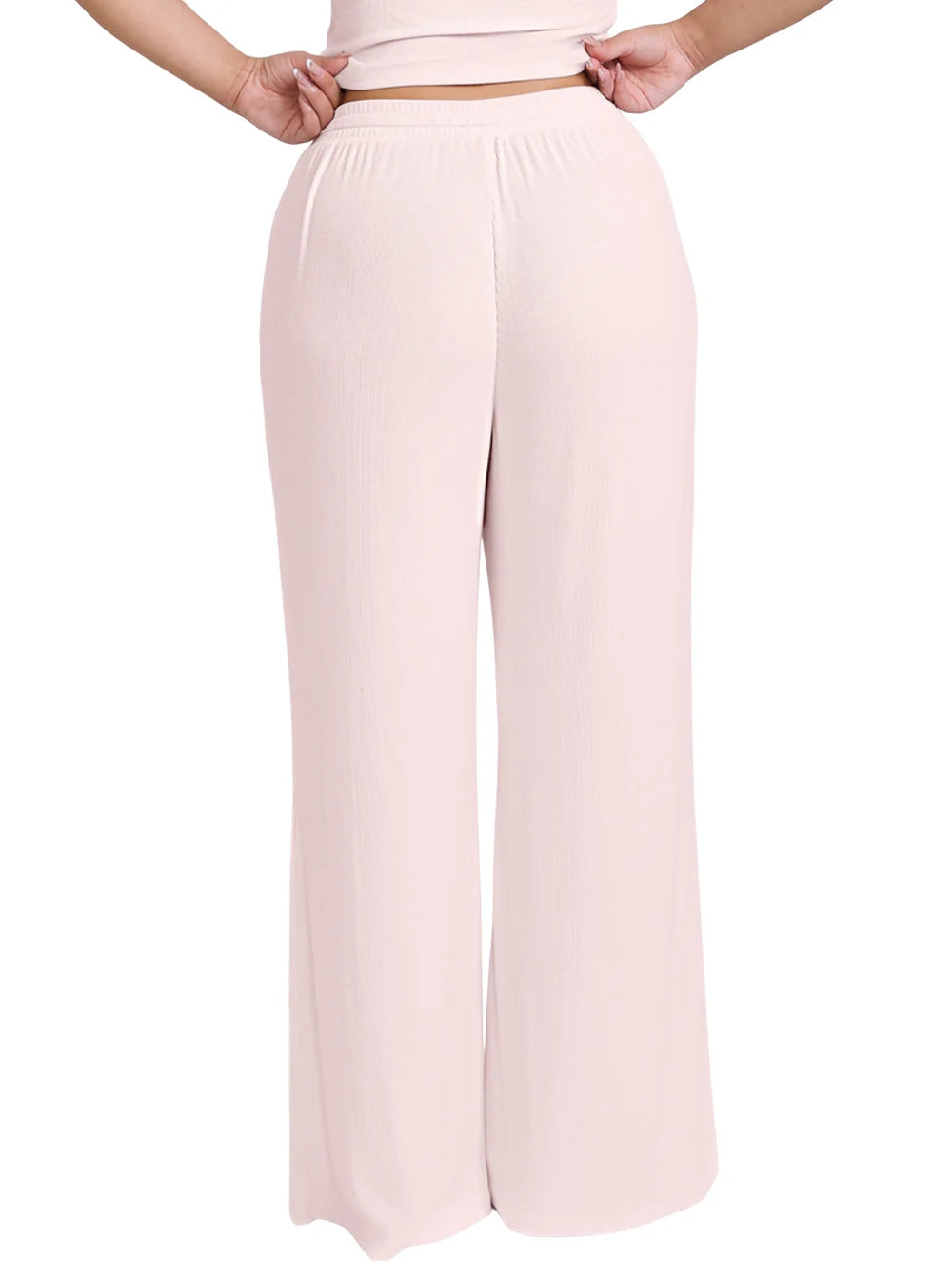 Weite Bein Ripp Lounge-Hose