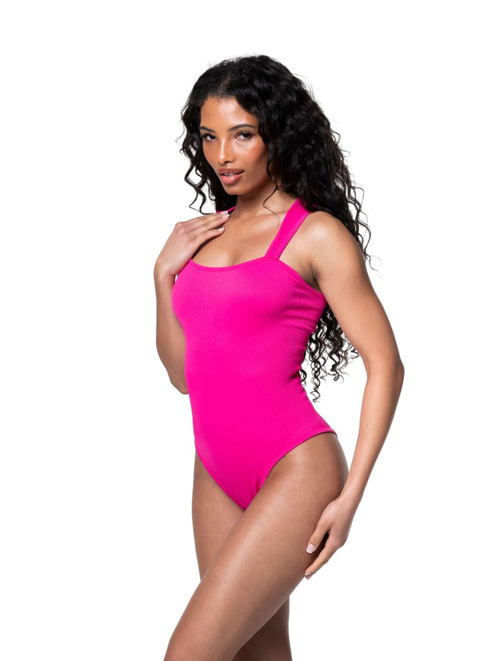 Gerippter Shapewear-Body mit Carré-Ausschnitt